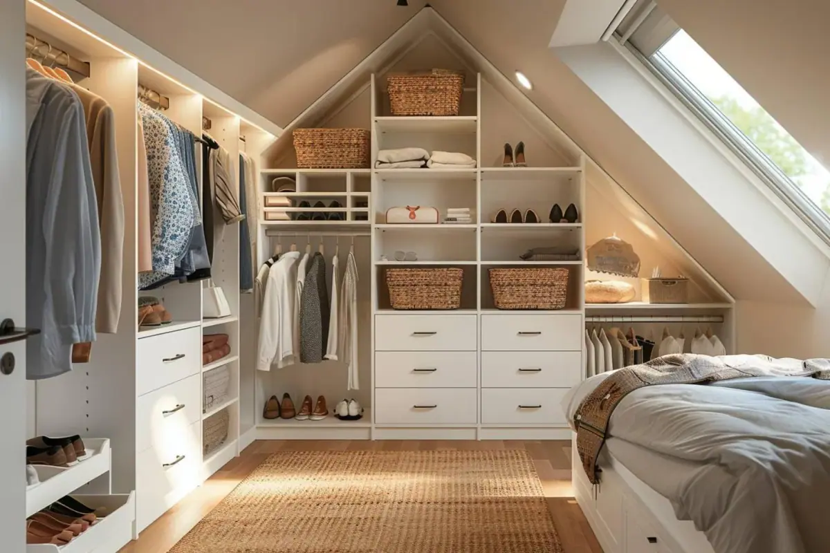 Comment aménager un dressing sous pente avec des meubles Ikea ?