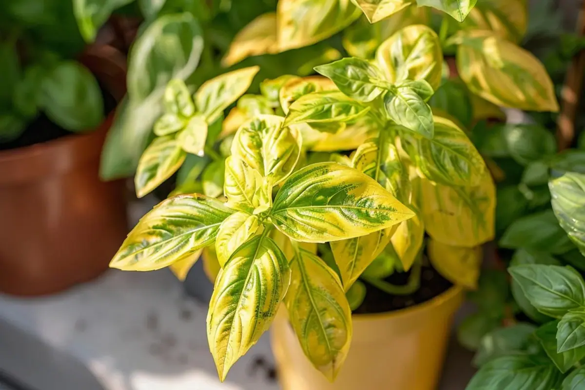 Pourquoi le basilic a-t-il des feuilles jaunes ?